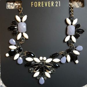 Gorgeous F21 black, cream, gray statement necklace